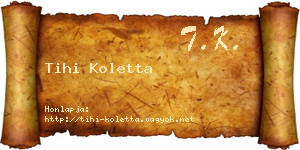 Tihi Koletta névjegykártya
